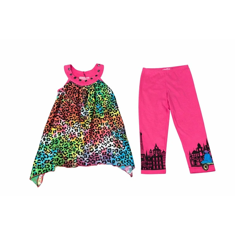Haven Girl 2pc Little Girls Fun Tunic & leggings Set Outfit Cotton Summer‎